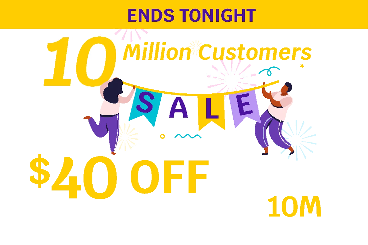 ENDS TONIGHT - 10 Million Customers & Counting SALE - Up to $40 OFF round trip base fares** on select flights between 9/1-3/2 with promo code 10M