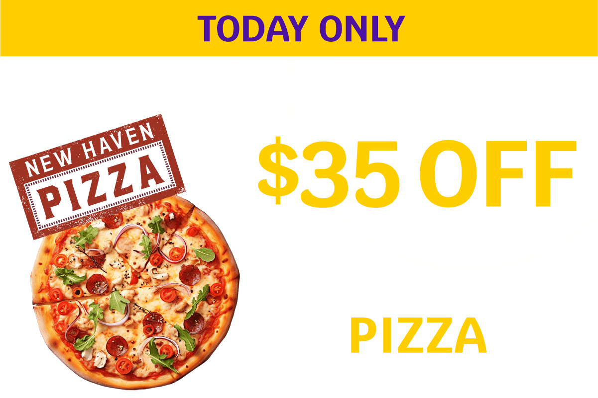 TODAY ONLY - National Pizza Month Sale - Up to $35 OFF round trip base fares** on select flights to/from New Haven, CT between 10/4-1/31 - Use promo code PIZZA
